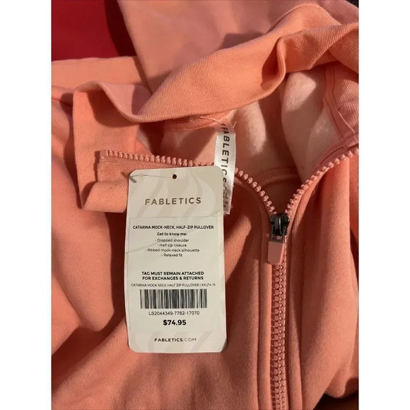 Fabletics Catarina Pullover Sweatshirt Half Zip Mock Neck Cropped Sz XXL - Picture 8 of 10